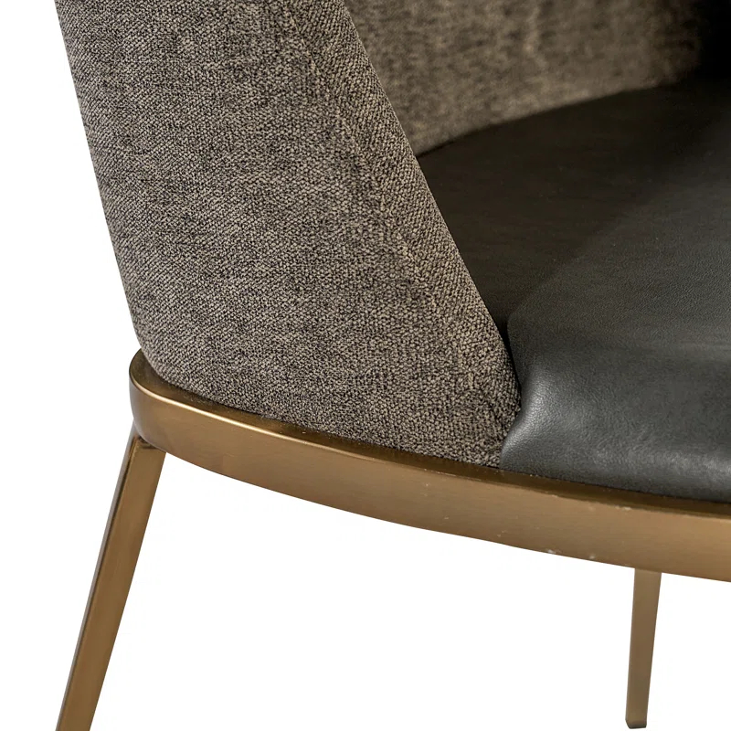 Bravo Portabella Faux Leather and Metal Dining Chair
