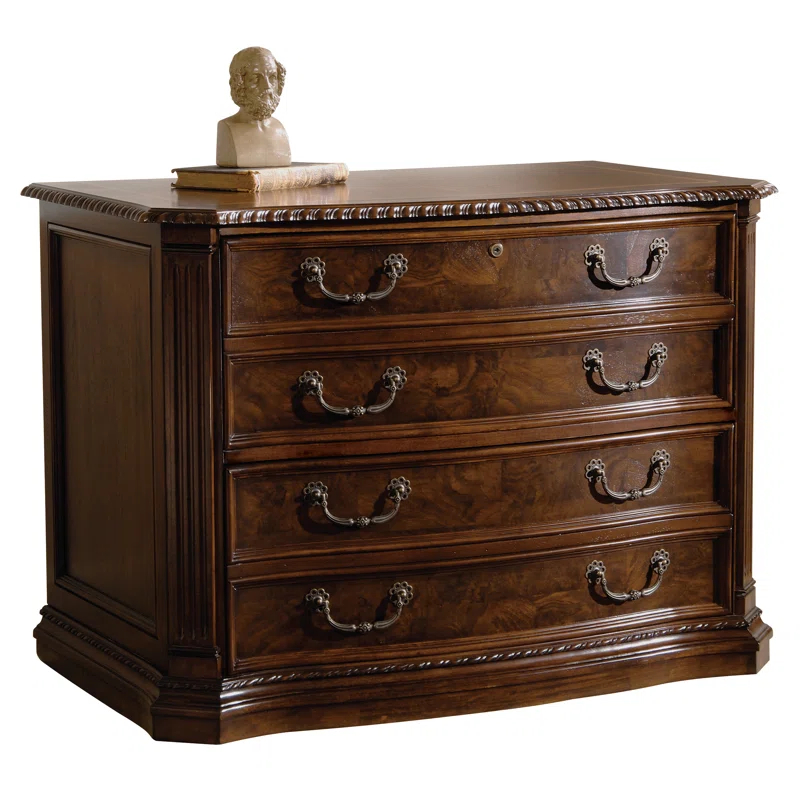 Hekman Old World Walnut Burl 40" 2-Drawer Walnut File Cabinet