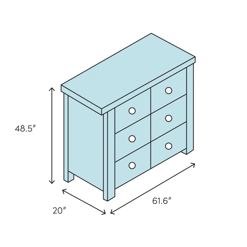 Dowton Abbey 61.61'' W 11 - Drawer Dresser