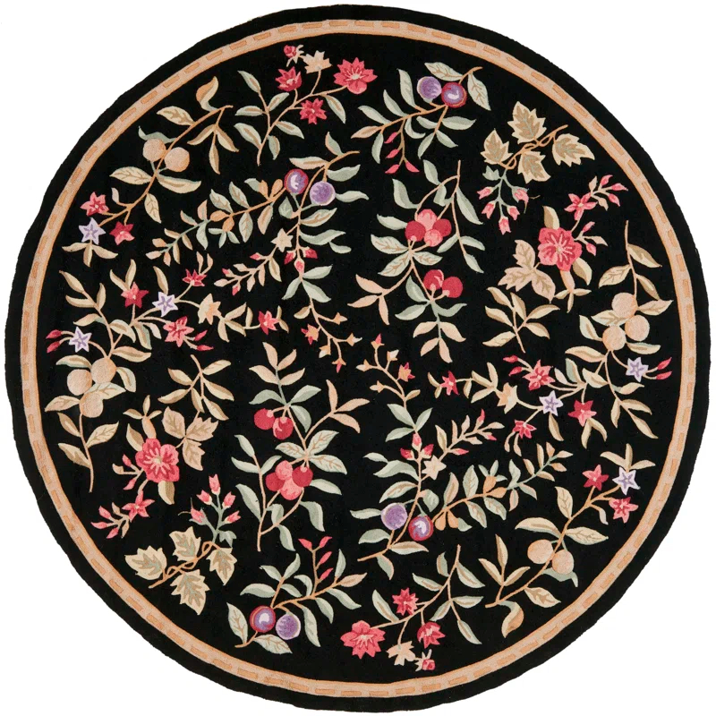 Winston Porter Taran Easy Care Hand Hooked Performance Floral Rug