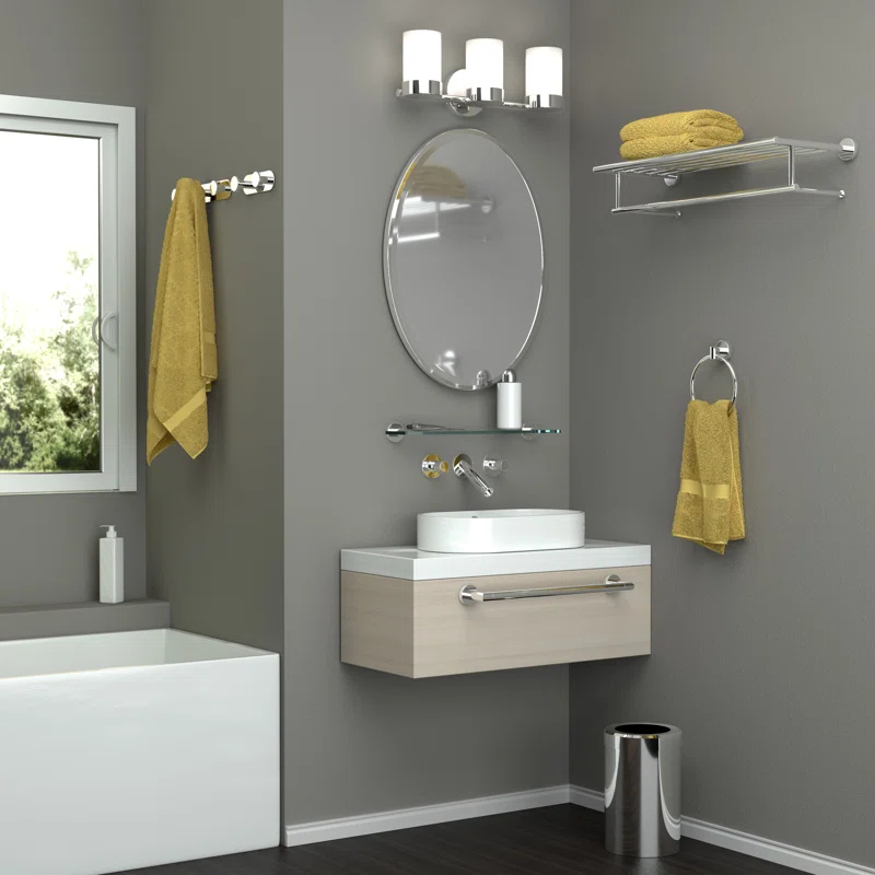 Wall Mount 25.75" W Towel Rack with Towel Bar