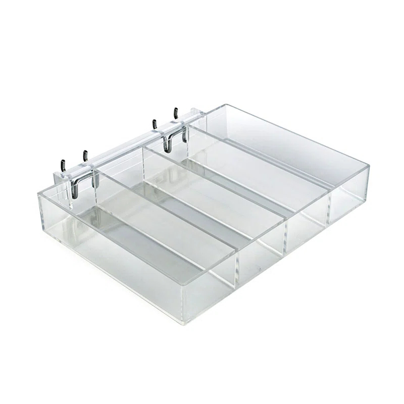 Azar Displays Four Compartment Tray for Peg/Slat/Counter, 2-Pack (Set of 2)