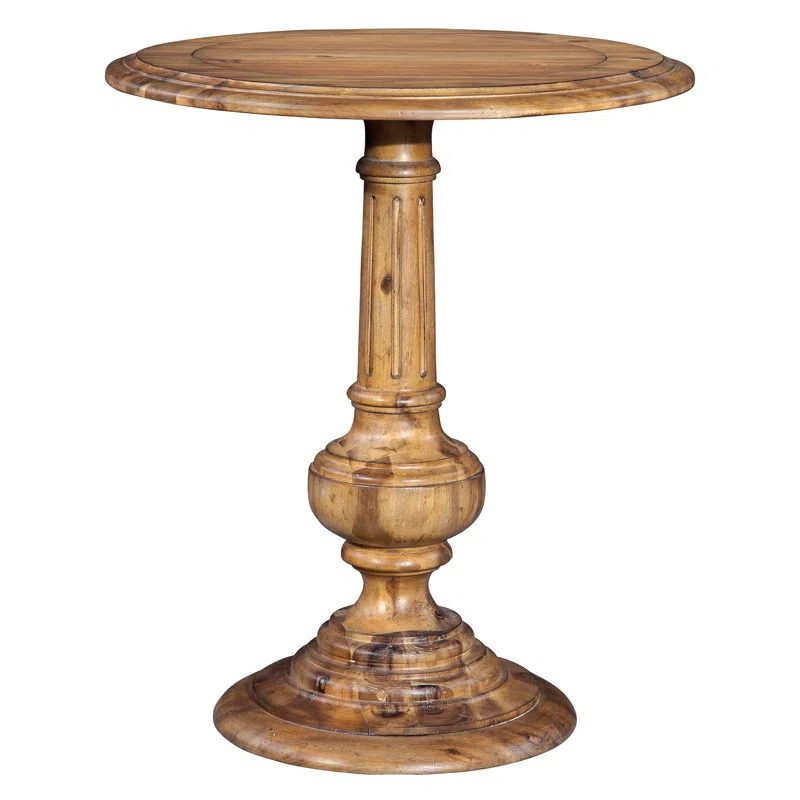 Wellington Hall Traditional Beige Round Chairside Table with Storage