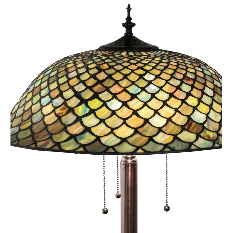 Meyda Tiffany 71245 3 Light 62" Tall Tiffany Floor Lamp - MultiColor