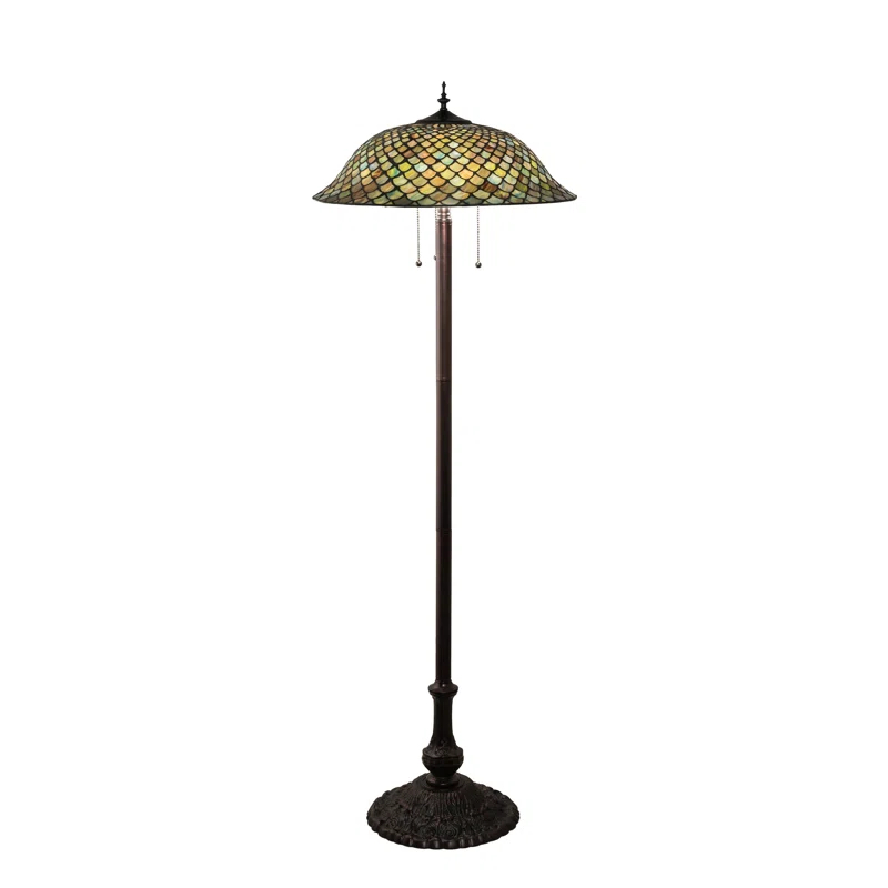 Meyda Tiffany 71245 3 Light 62" Tall Tiffany Floor Lamp - MultiColor