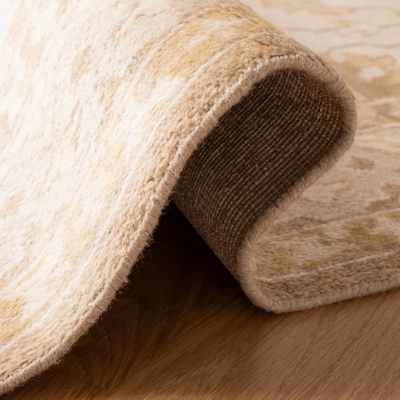 Tobacco Wool Hand-Knotted Rectangular Area Rug