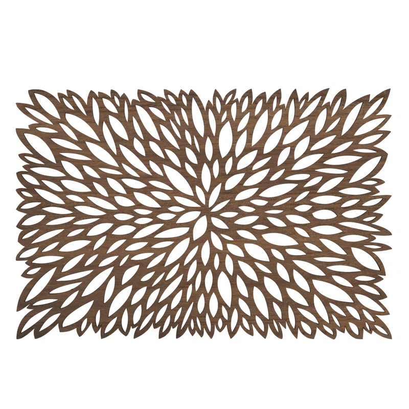 Saro Laser Cut Placemat Collection Floral Rectangle Placemat (Set of 4)