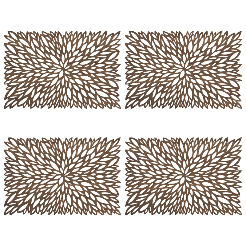 Saro Laser Cut Placemat Collection Floral Rectangle Placemat (Set of 4)