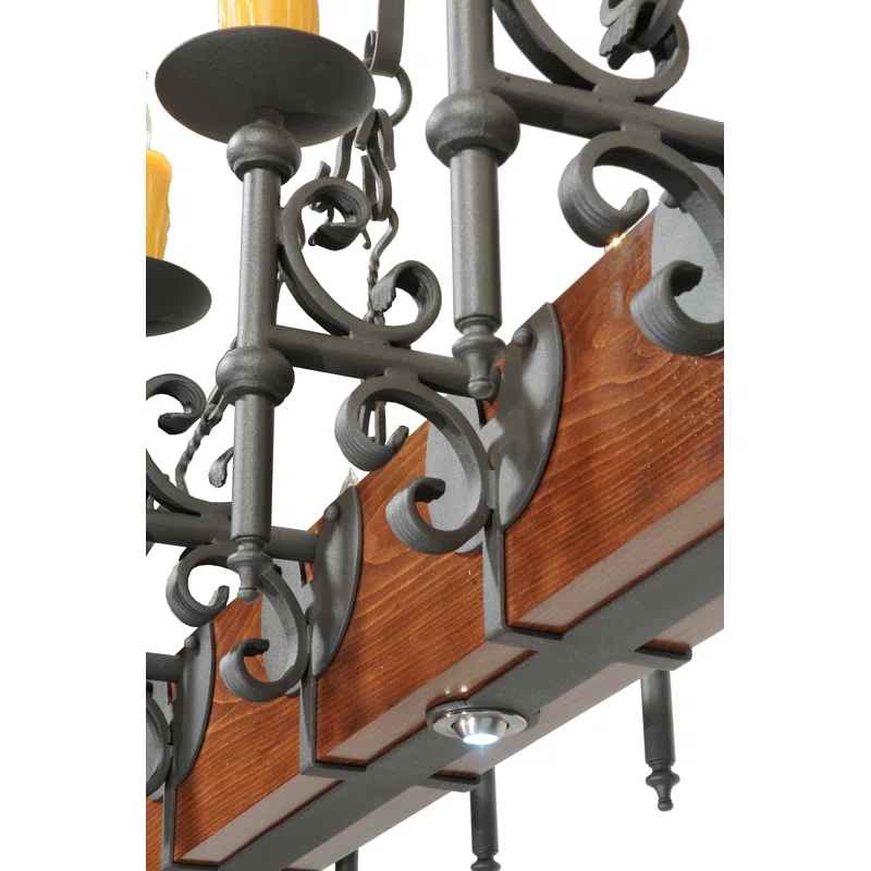 Rustic Lodge 15 - Light Dimmable Square / Rectangle Chandelier