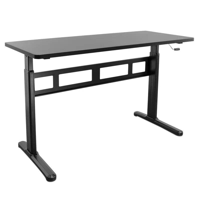 Mount-it Mount-It! Height Adjustable Hand Crank Sit-Stand Desk, Frame and Tabletop Included, 88 Lbs. Capacity