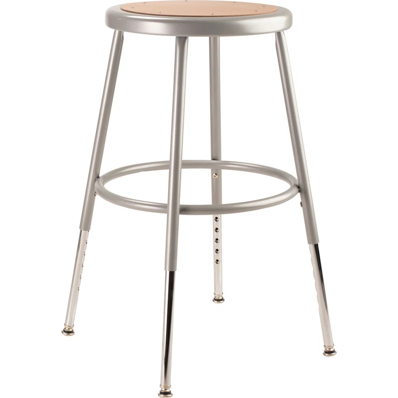 National Public Seating 6200 Series Height Adjustable Heavy Duty Steel Stool with Footring