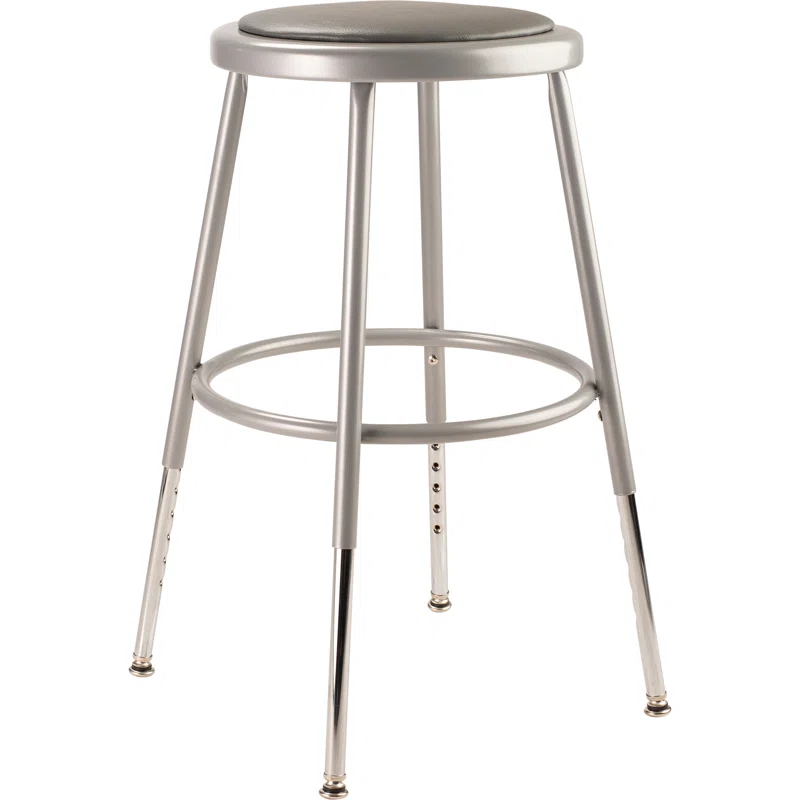 National Public Seating NPS Adjustable Heavy Duty Vinyl Padded Steel Stool