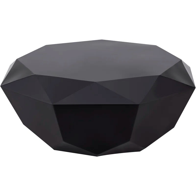 Gemma Matte Black Steel Diamond-Shaped Coffee Table