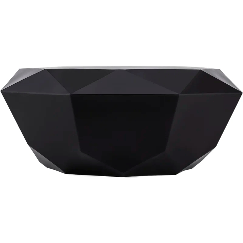 Gemma Matte Black Steel Diamond-Shaped Coffee Table