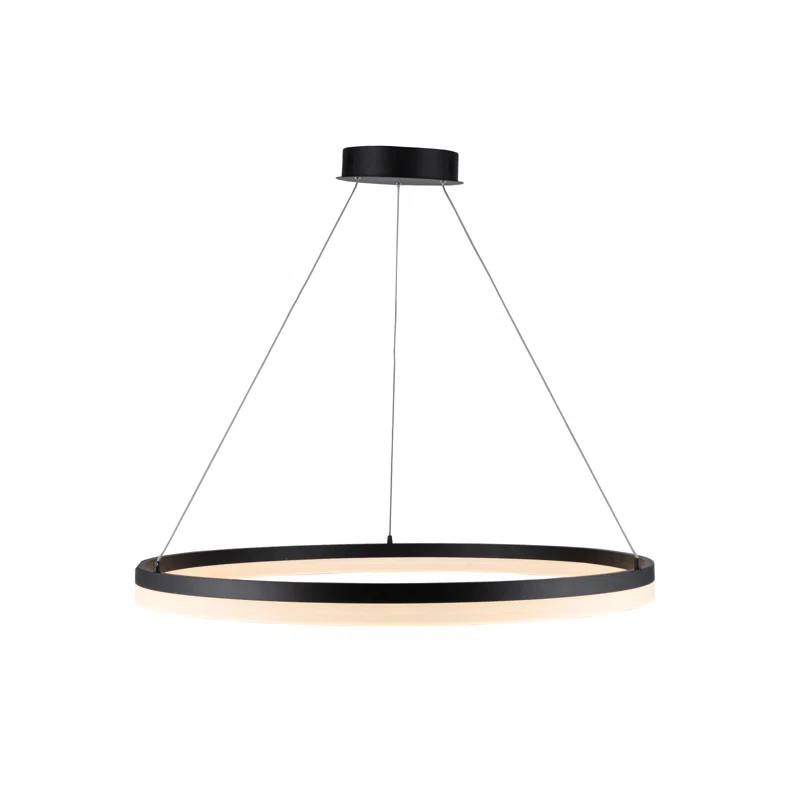 Circa Black Chrome 39.4" LED Glass Pendant Light