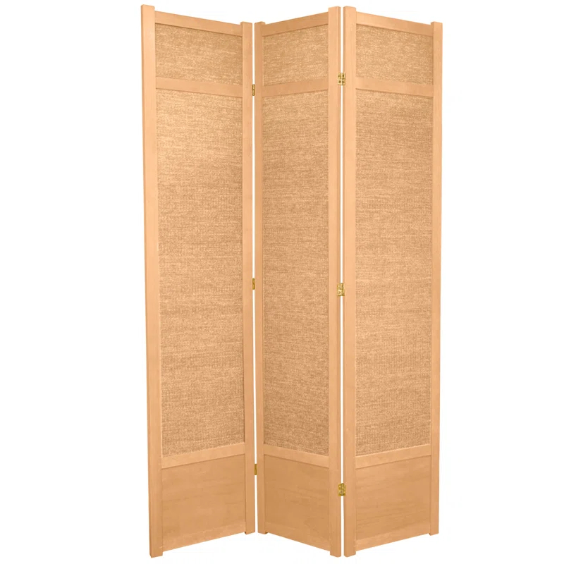 Oriental Furniture 7 Ft Tall Jute Shoji Screen, natural, 3 panel
