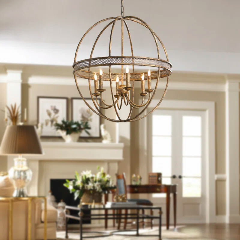 Tuscan 6 - Light Geometric Chandelier