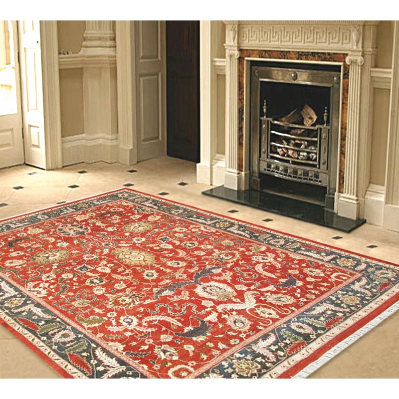 Rust Red Traditional Hand-Knotted 8' x 10' Wool Area Rug
