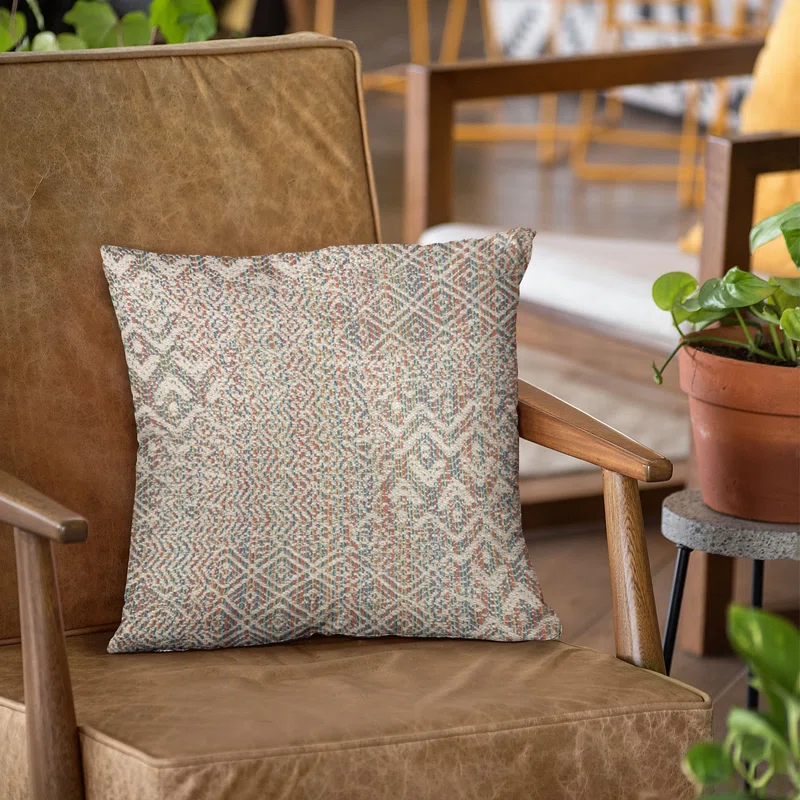Plutus Brands Fave Geometric Cotton Blend Indoor/Outdoor Reversible Throw Pillow