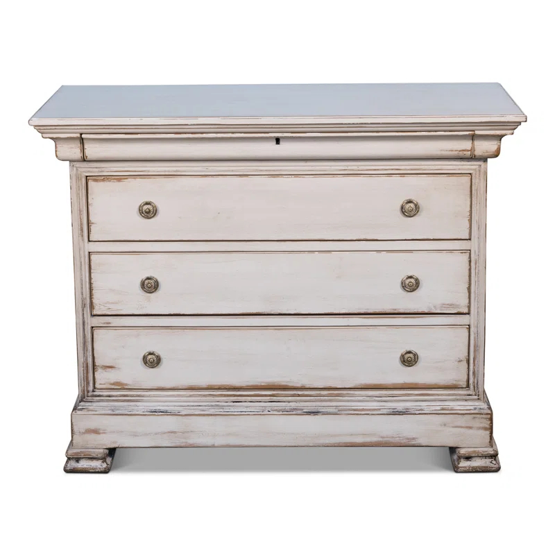 Traditional White Farmhouse 48" Accent Chest with Soft Close Drawers