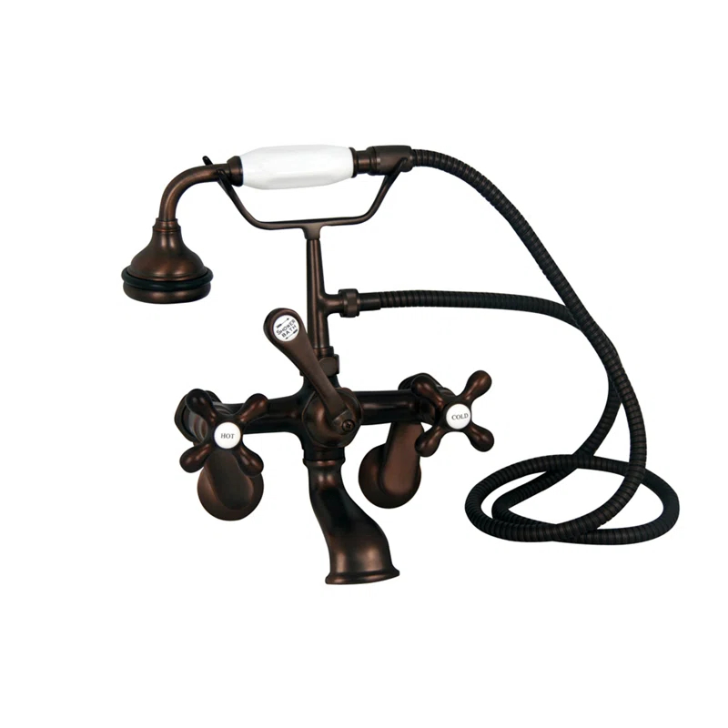 Antonio 55.5'' x 30.125'' Freestanding Soaking Cast Iron Bathtub with Faucet