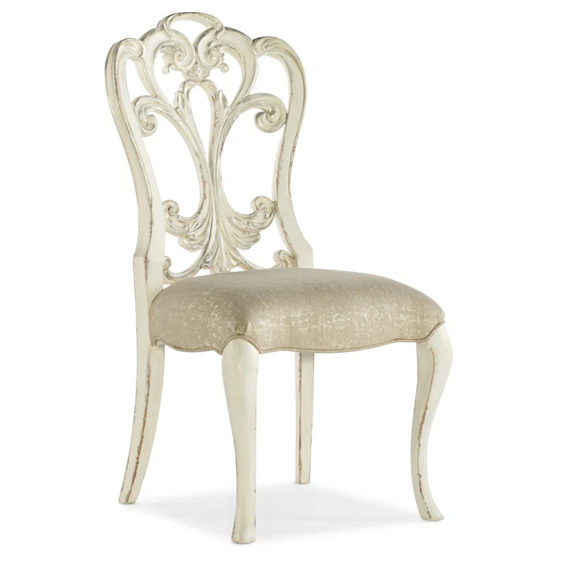 Sanctuary 2 Queen Anne Back Side Chair in Blanc/Beige