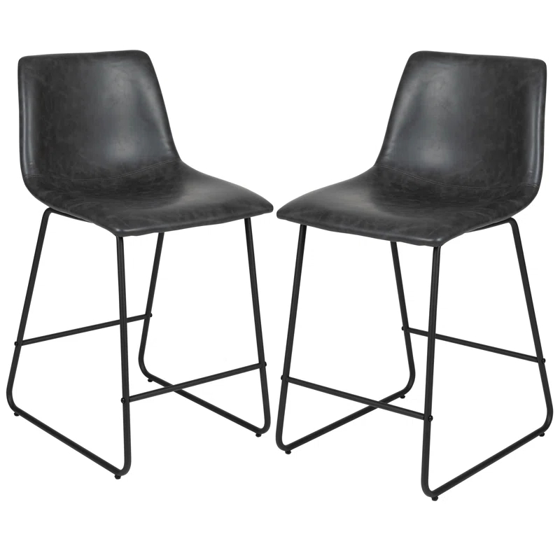 Flash Furniture Ringel Upholstered Counter Stool with Metal Frame