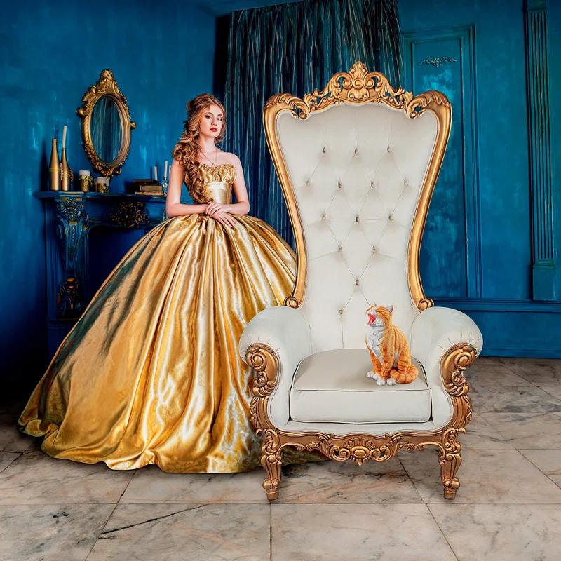 Design Toscano Contessa Baroque Wingback Chair