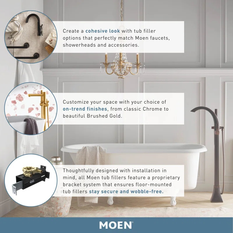 Colinet Single Handle Floor Mounted Clawfoot Tub Faucet with Handshower