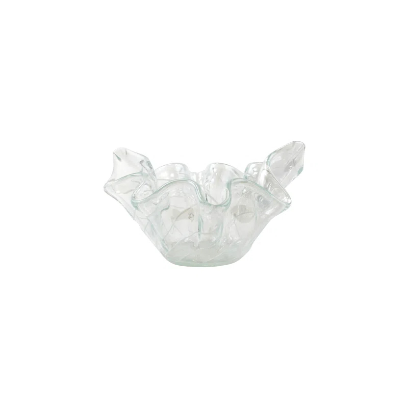 Onda Glass White Bowl