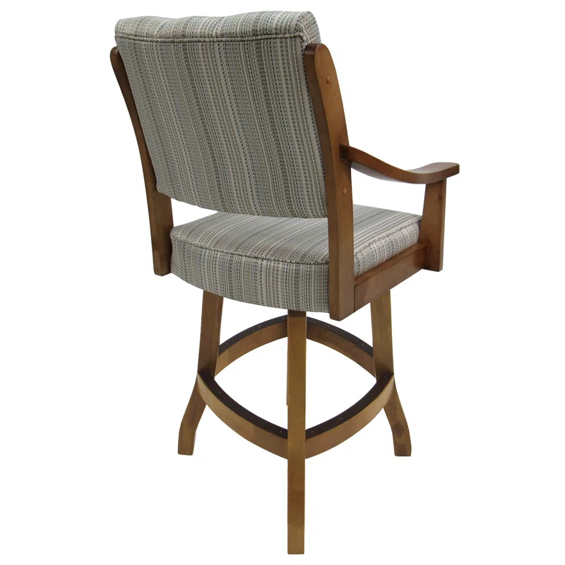 Swivel Upholstered Counter Stool with Solid Wood Frame