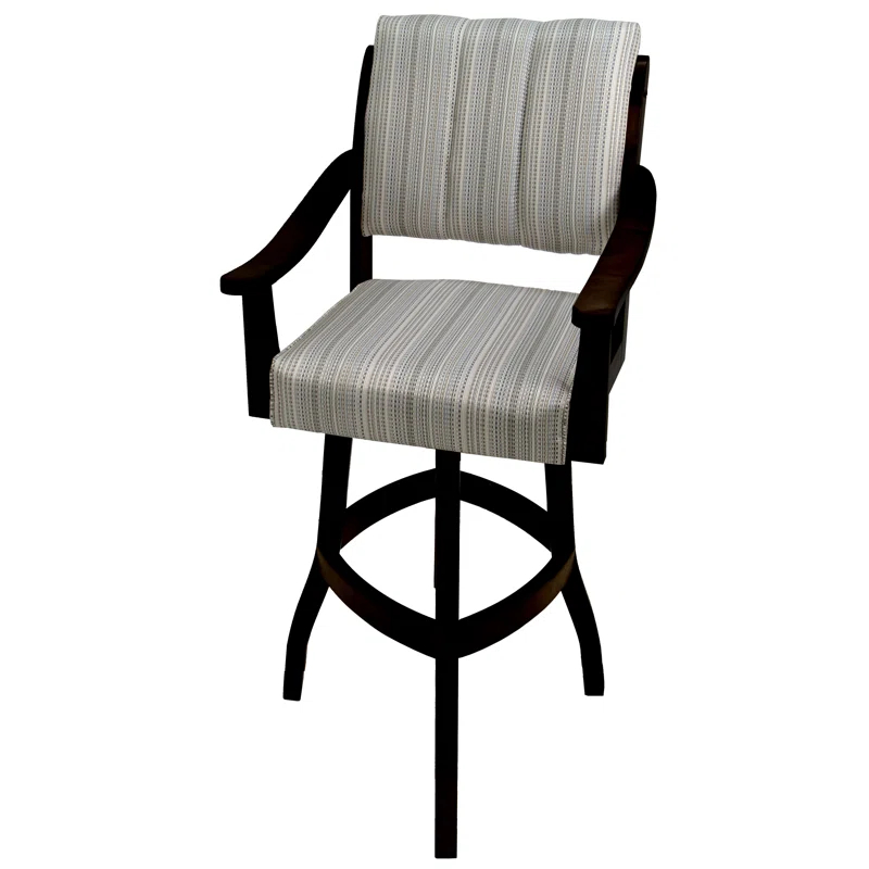Swivel Upholstered Counter Stool with Solid Wood Frame