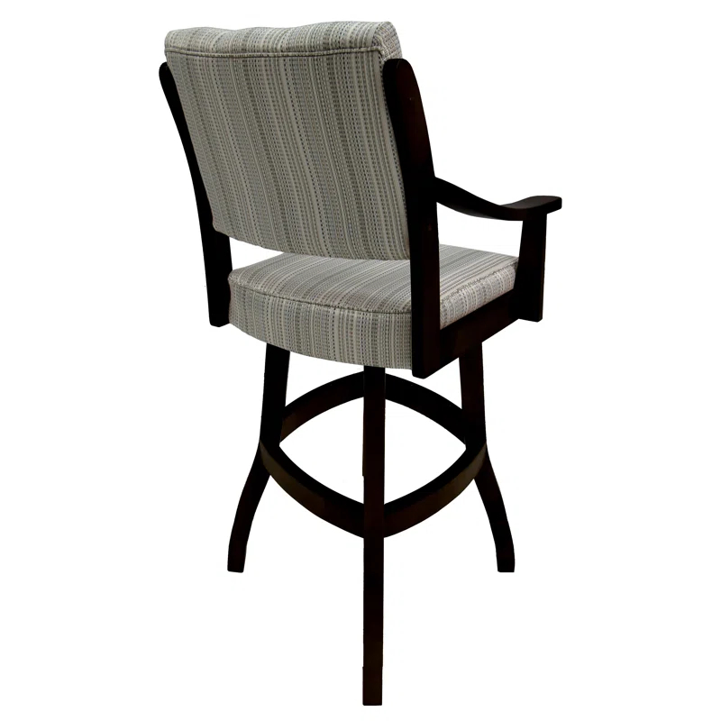 Swivel Upholstered Counter Stool with Solid Wood Frame
