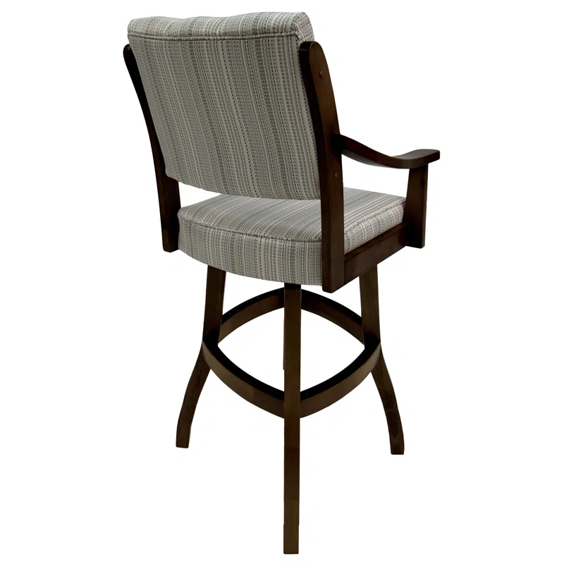 Swivel Upholstered Counter Stool with Solid Wood Frame