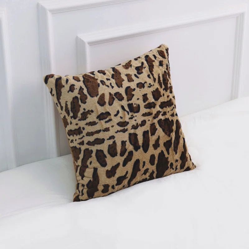 Animal Print Faux Fur Throw Pillow (Set of 2)