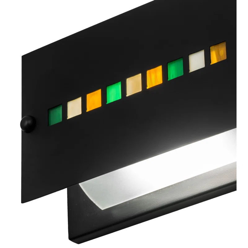 Meyda 24" Solar Black Arts & Crafts Vanity Light with Colorful Glass Tiles