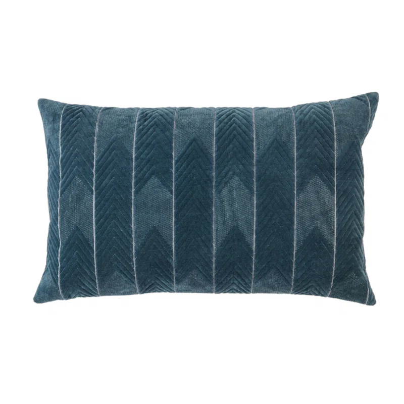 Floretta Embroidered Cotton Lumbar Throw Pillow