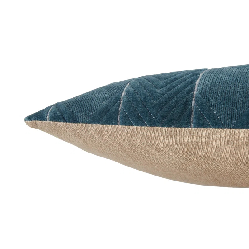 Floretta Embroidered Cotton Lumbar Throw Pillow