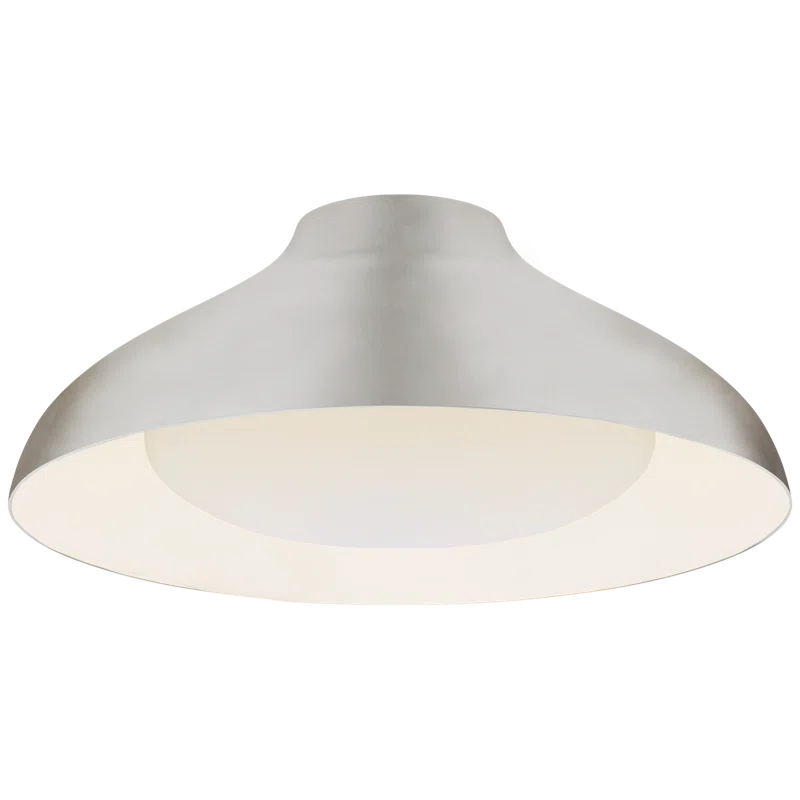 AERIN Agnes Burnished Silver Leaf LED Flush Mount, 7" x 18"