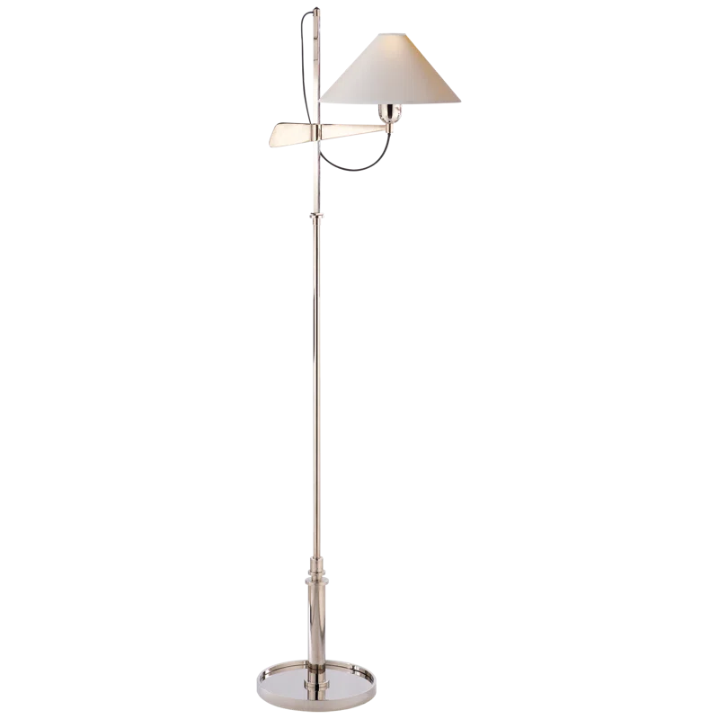 Edison Adjustable 50" Outdoor Floor Lamp in Polished Nickel