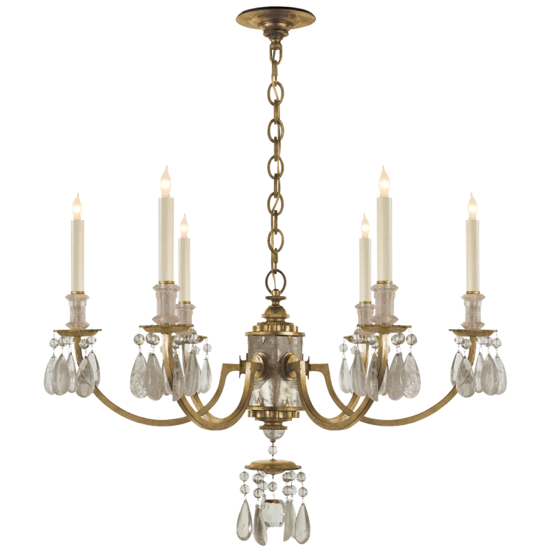 Elizabeth 6-Light Gold Iron and Crystal Chandelier