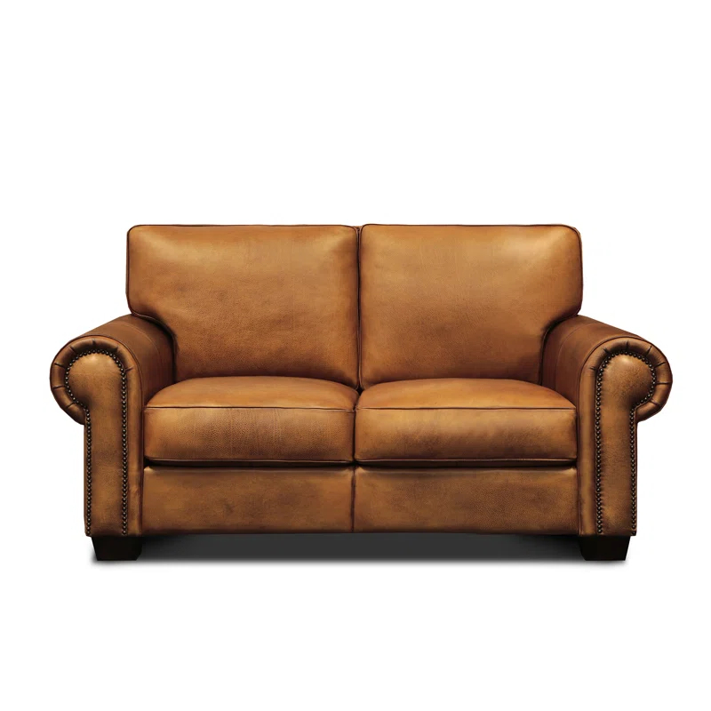 Hello Sofa Home Valencia 68'' Leather Loveseat