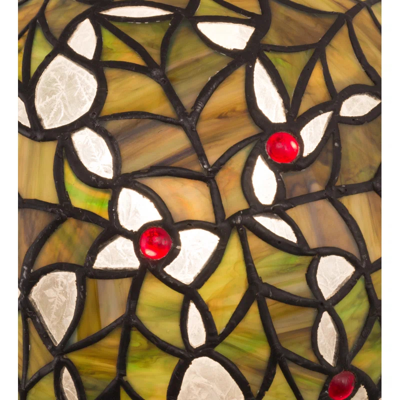 Meyda Tiffany 81754 Holly Ball 1 Light 9" Wide Flush Mount Ceiling Fixture - Brass