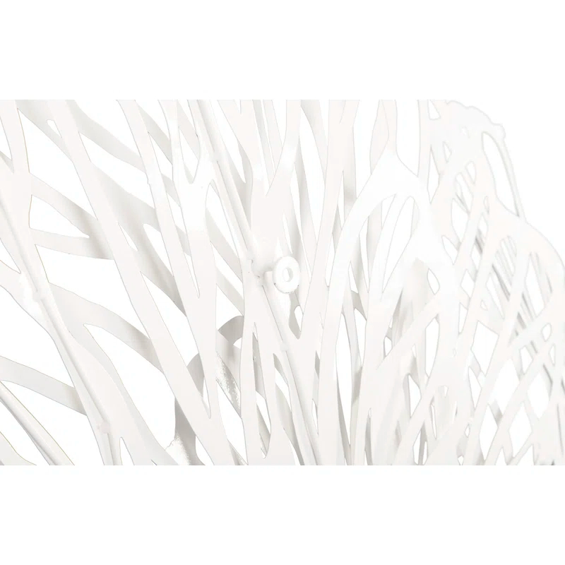 White Powder-Coated Metal Butterfly Wall Sculpture