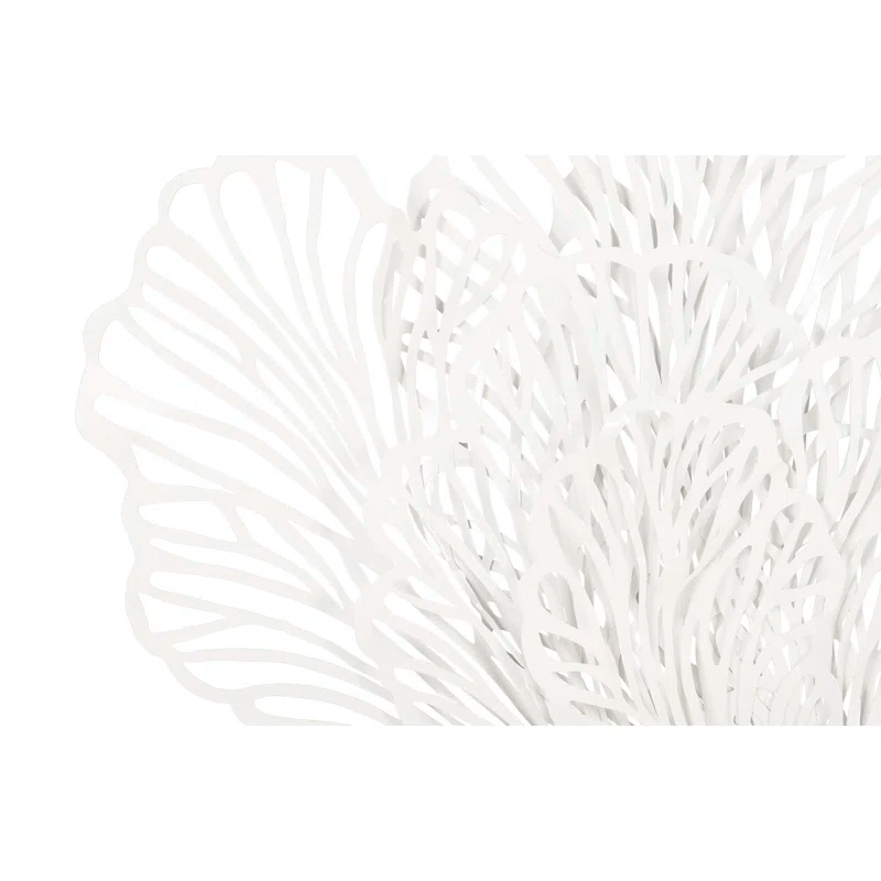 White Powder-Coated Metal Butterfly Wall Sculpture
