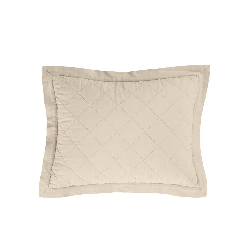 HiEnd Accents Diamond Linen Cotton Quilted Modern Rustic 12x16 inch Boudoir Pillow