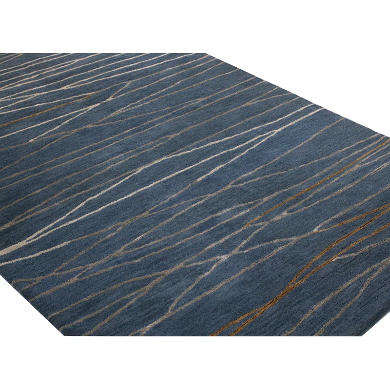 Darya Home Ladonna Collection Contemporary Abstract Area Rug Azure | Wayfair