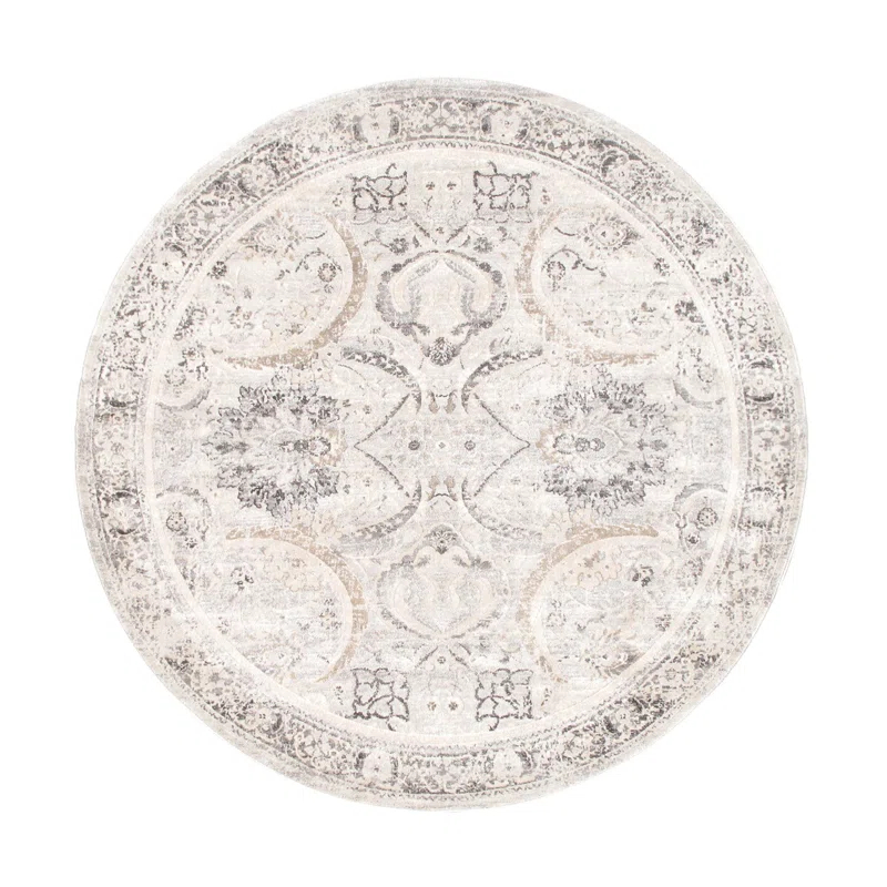 Pasargad Amadeus Power Loom Oriental Area Rug in Ivory/Gray