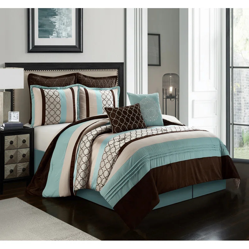 Avalon Microfiber Modern & Contemporary 8 Piece Comforter Set
