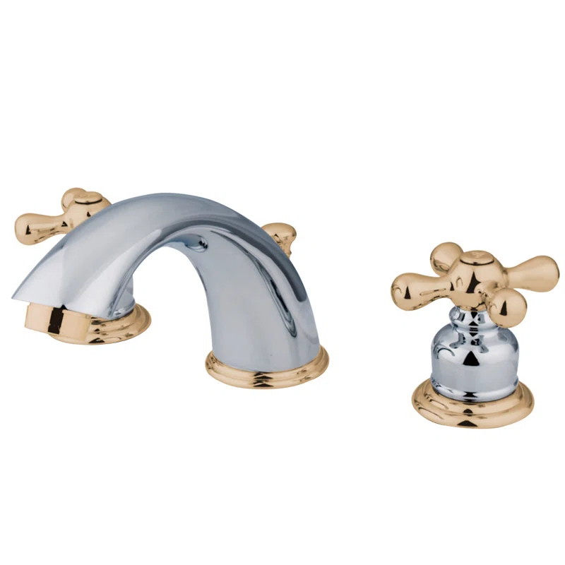 Kingston Brass Victorian Two-Handle 3-Hole Deck Mount Widespread Bathroom Faucet with Retail Pop-Up Drain